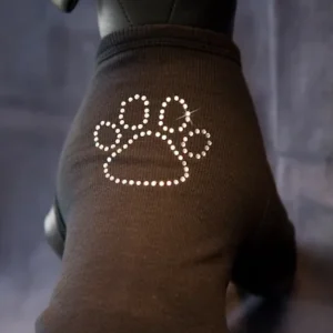Paw Print Black Rhinestone Dog Tank