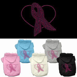 Breast Cancer Awareness Pink Ribbon Fleece Dog Hoodie