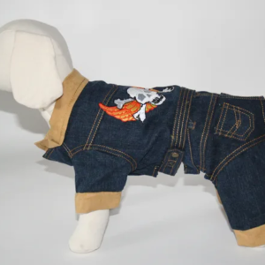 Denim and Leather Dog Outfit