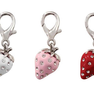 Strawberry Dog Collar D-Ring Charm Red