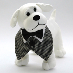 Houndstooth Formal Dog Vest with Black Bowtie