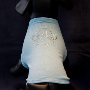 Paw Print Light Blue Rhinestone Dog Tank