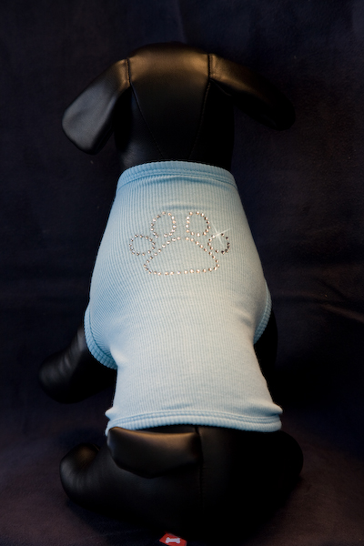 Paw Print Light Blue Rhinestone Dog Tank