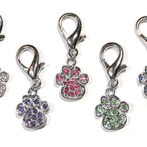 Paw Dog Collar D-Ring Charm Pink