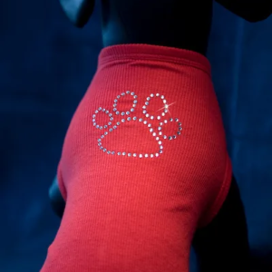 Paw Print Red Rhinestone Dog Tank