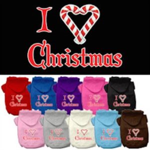 I Heart Christmas Dog Hoodie