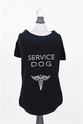 Bling Black Service Dog T-Shirt