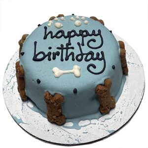 Dog Cakes Personalized with Pets Name Blue