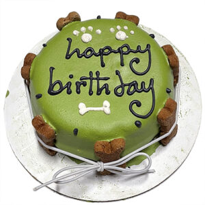 Dog Cakes Personalized with Pets Name Green