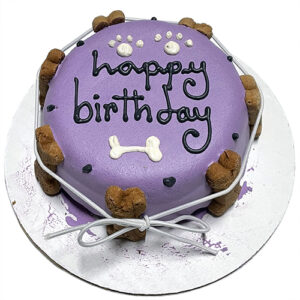 Dog Cakes Personalized with Pets Name Purple