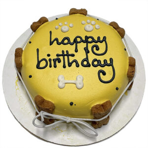 Dog Cakes Personalized with Pets Name Yellow
