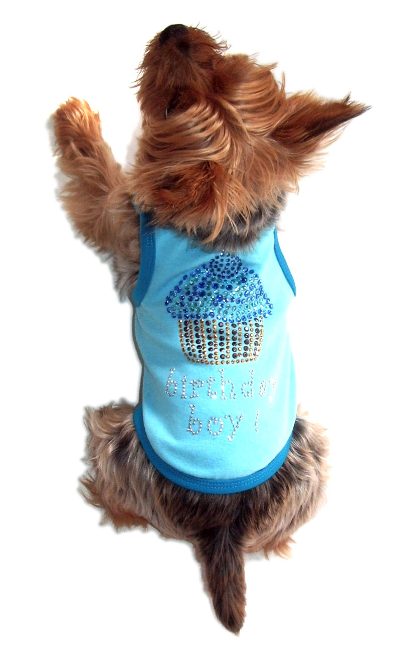 Blue Birthday Cupcake Dog Tank