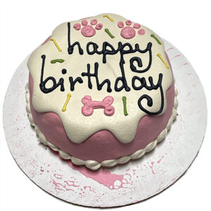 Pink Sprinkles Dog Birthday Cake Personalized with Pet's Name
