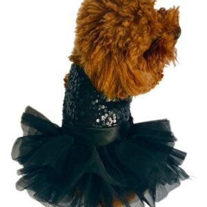 Marilyn Black Sequin Dog Tutu Dress
