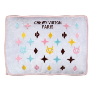 White Chewy Vuiton Dog Bed