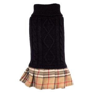 Black and Plaid Cardigan Dog Dress