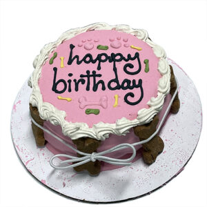 Pink Dog Birthday Cake