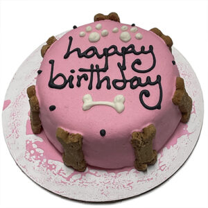 Dog Cakes Personalized with Pets Name Pink