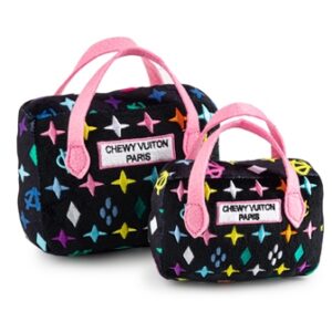Black Ombre Chewy Vuiton Handbag Dog Toy