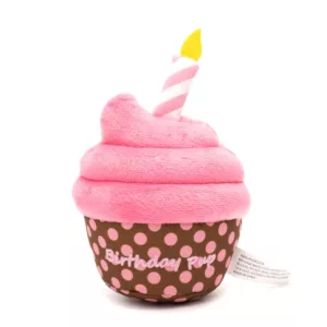 Pink Birthday Cupcake Dog Toy
