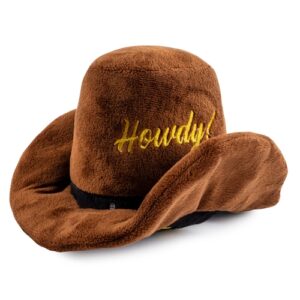 Brown Cowboy Hat Plush Dog Toy