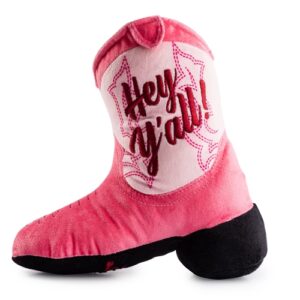 Pink Cowgirl Boot Plush Dog Toy