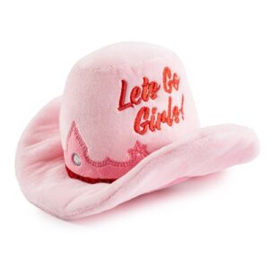 Pink Cowgirl Hat Plush Dog Toy