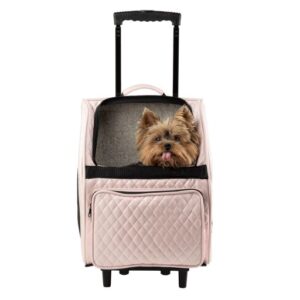 Rio Couture Quilted Collection Rolling Pet Carrier 3 in 1 carrier