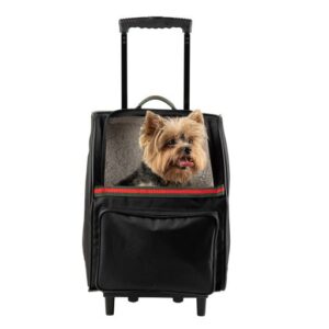 RIO Black with Stripe Rolling Pet Carrier 3 in 1