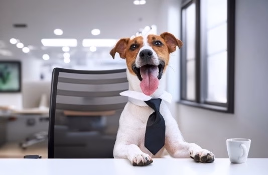Well Dressed Dog at Work-Four Paws Place